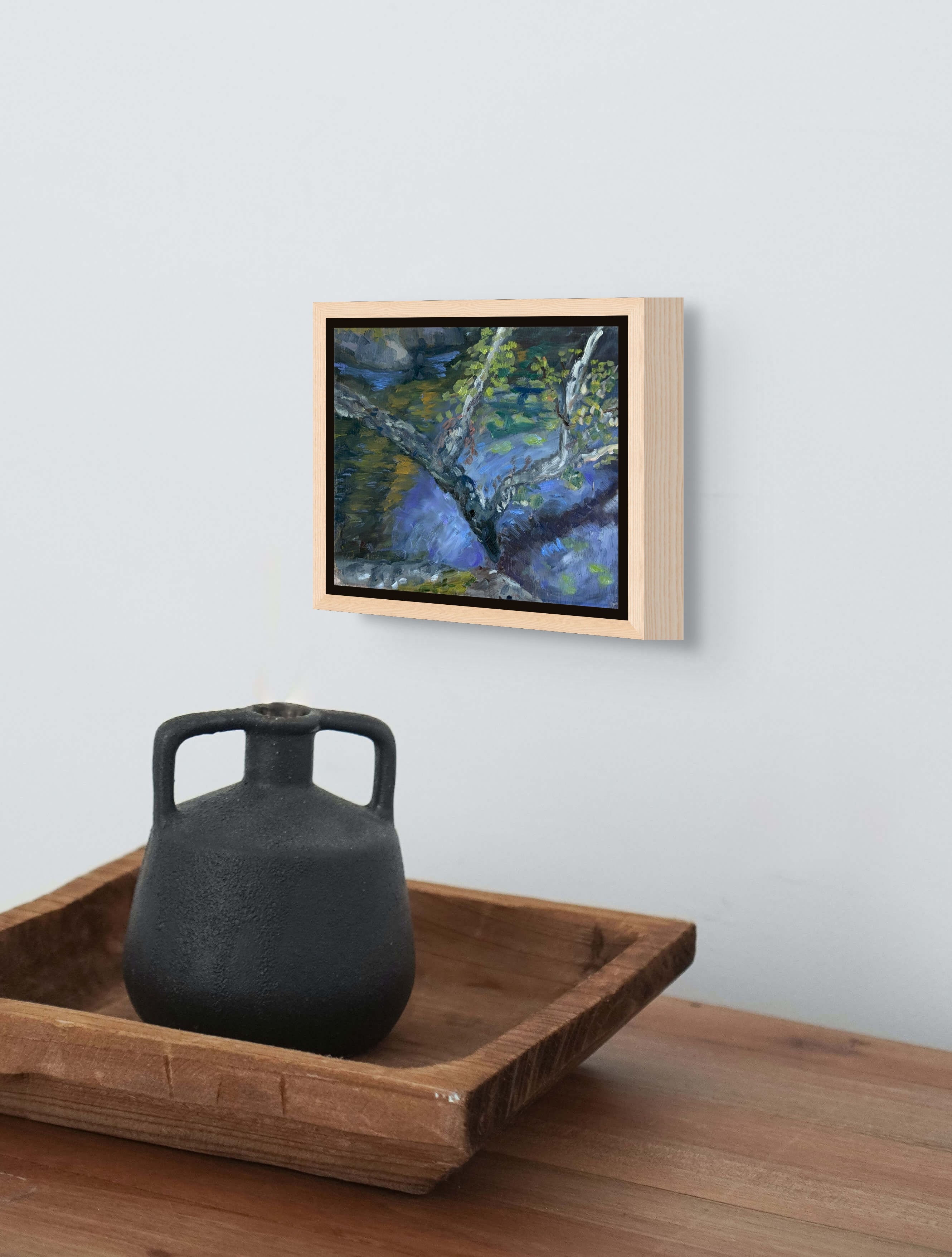 "Whispering Waters original oil painting framed, Saltsjöbaden Sweden, by Sally Herriott"