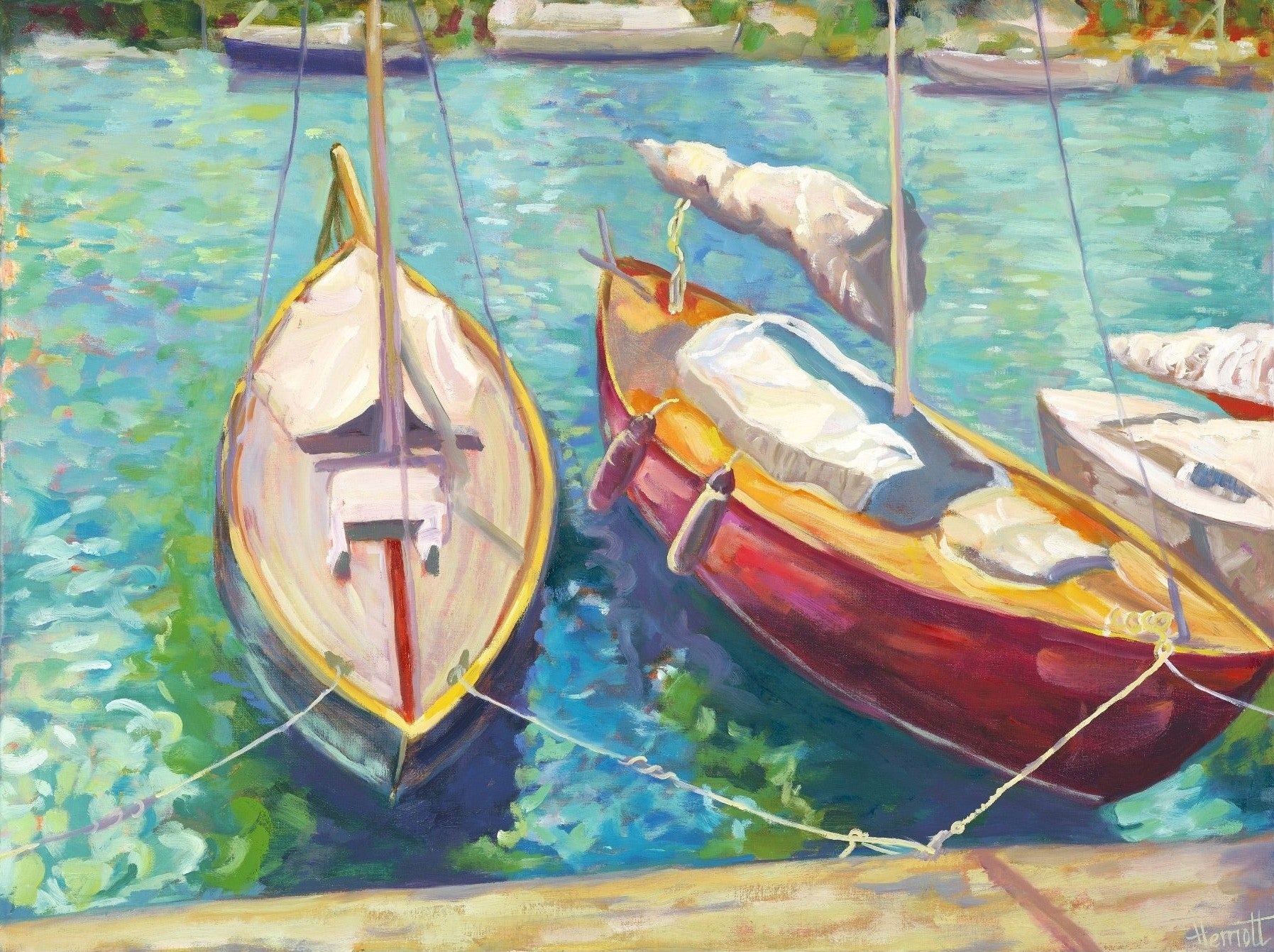 Aqua Ripples — original oil painting, Saltsjöbaden, Sweden