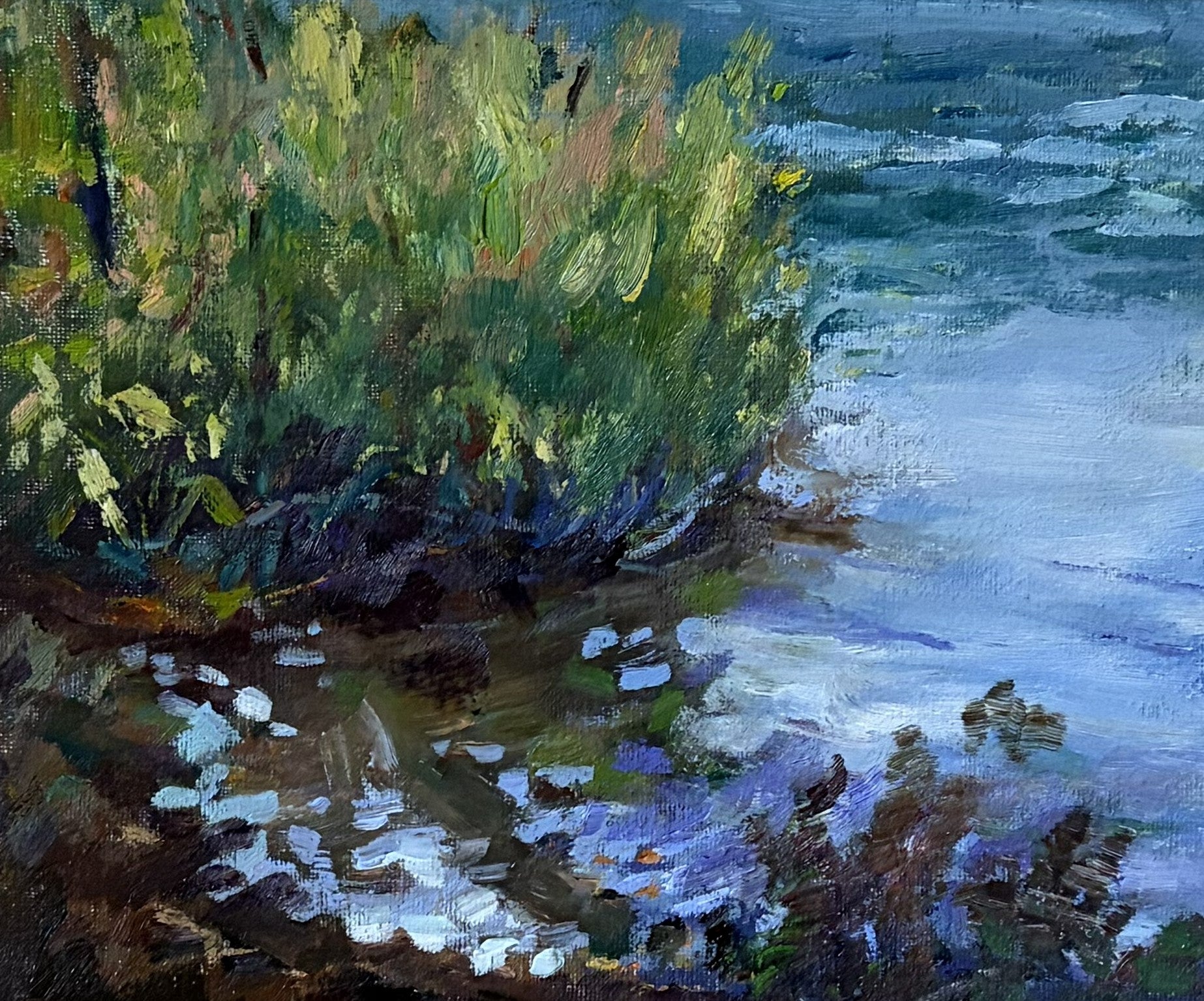 "Blaze of Glory study original oil painting detail, Saltsjöbaden Sweden, by Sally Herriott"