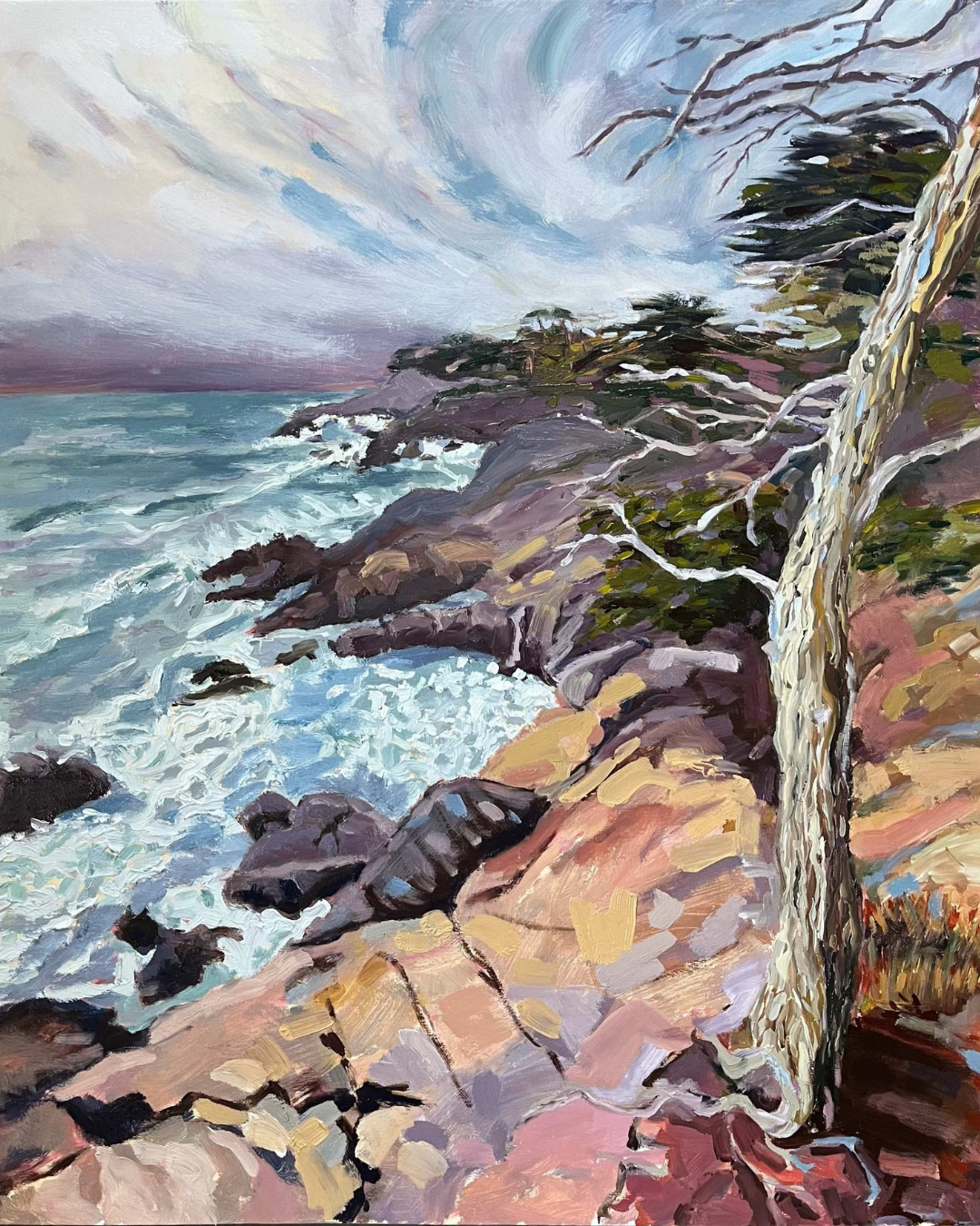 Sentinel-by-the-sea - original oil painting, Monterey, California