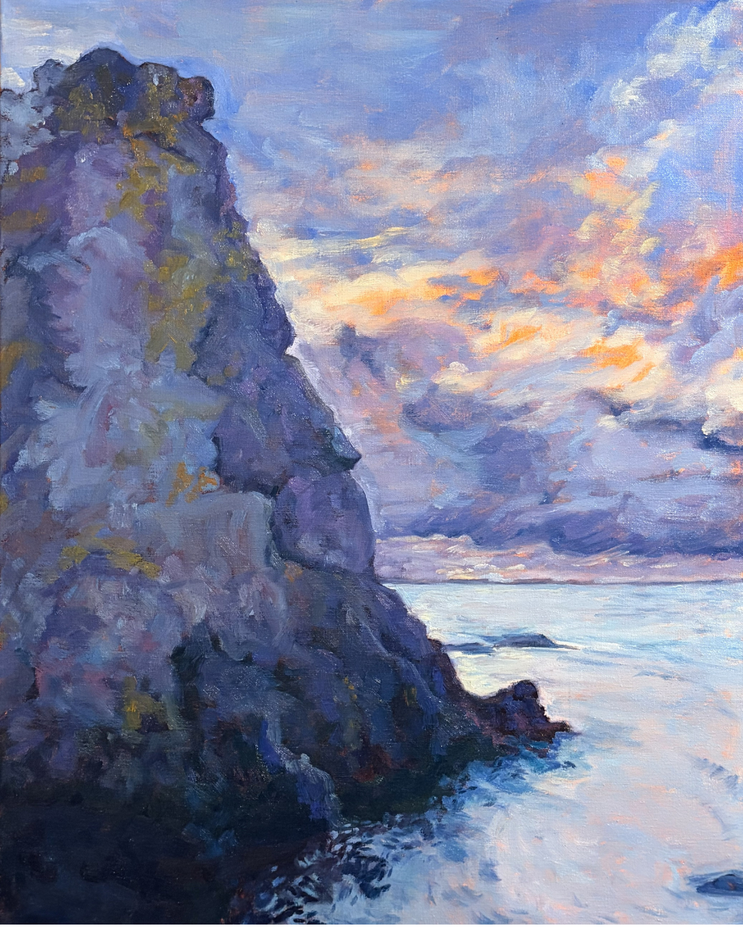 Stone Giant - Solitary Rauk, original oil painting, Gotland, Sweden
