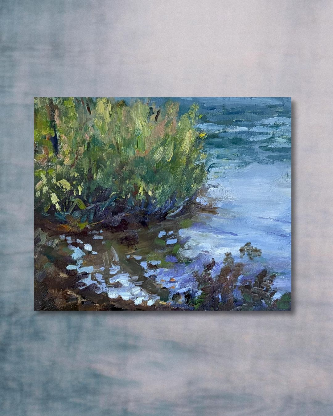 "Blaze of Glory study original oil painting, Saltsjöbaden Sweden, by Sally Herriott"