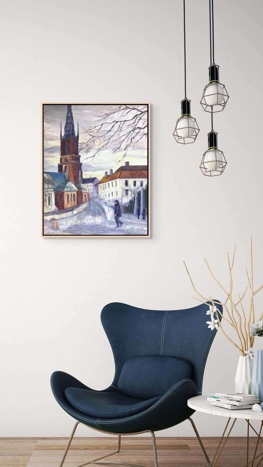 The Blue Exhale - original oil painting, Gamla Stan, Stockholm