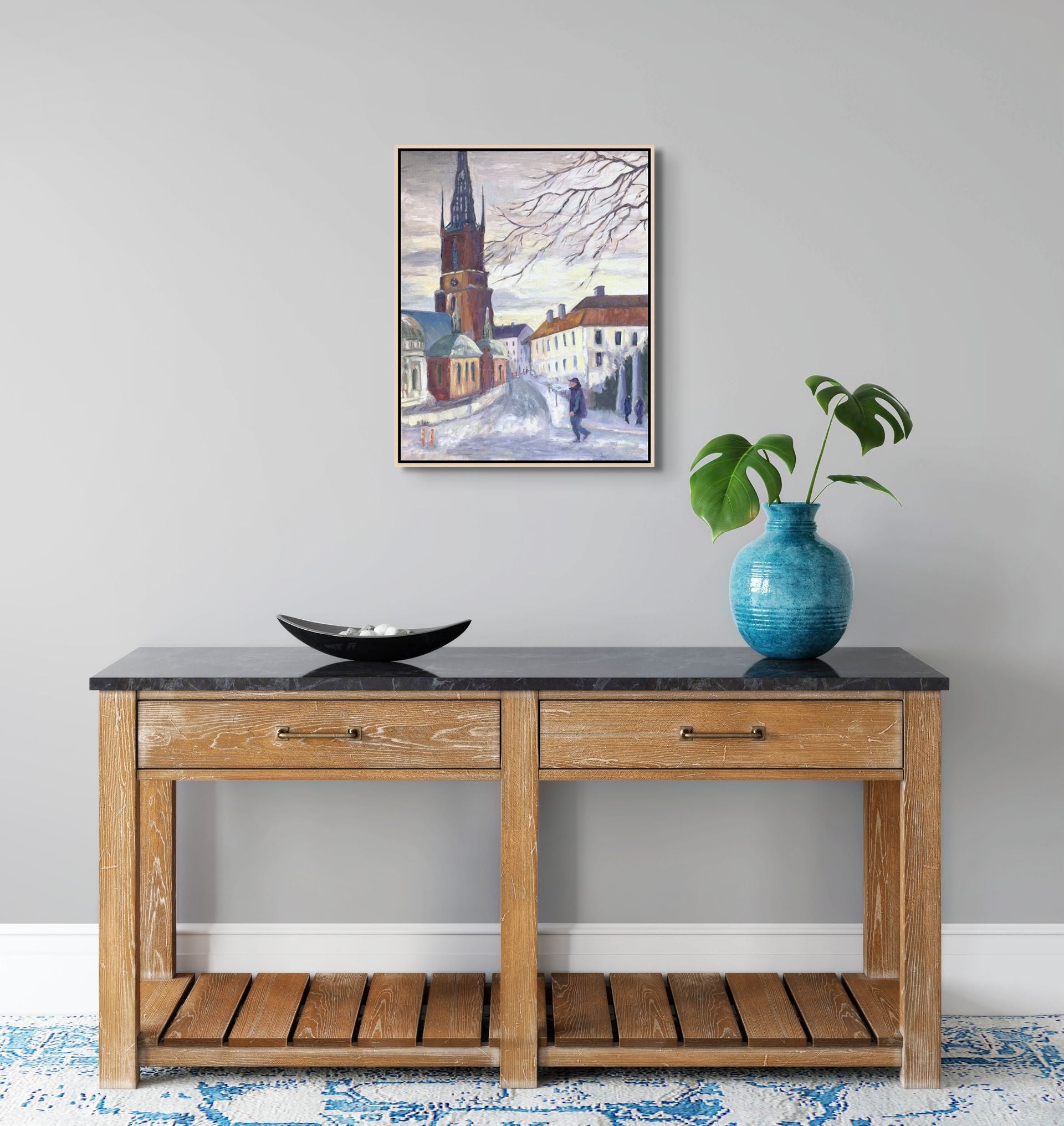 The Blue Exhale - original oil painting, Gamla Stan, Stockholm